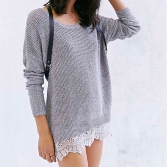 Urban Outfitters Pins & Needles Lace Trim Sweater - Picture 1 of 7